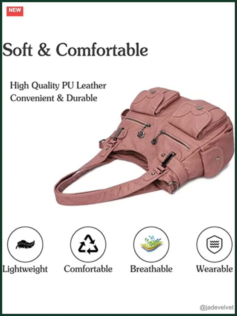 Large Hobo Bag Crossbody Shoulder Satchel Purse Vegan Leather